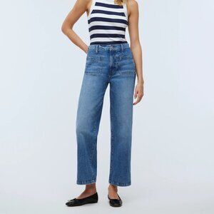 NWT MADEWELL Emmett Wide-Leg Full Length Jean: Patch Pocket Edition